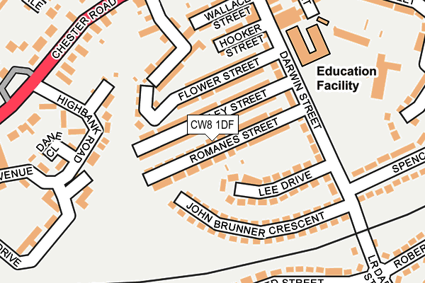 CW8 1DF map - OS OpenMap – Local (Ordnance Survey)