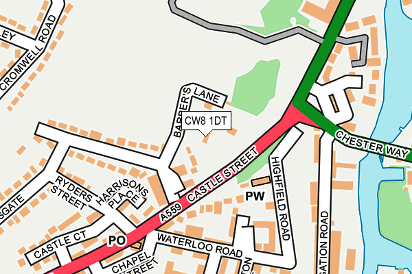 CW8 1DT map - OS OpenMap – Local (Ordnance Survey)