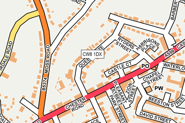 CW8 1DX map - OS OpenMap – Local (Ordnance Survey)