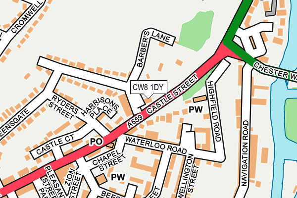 CW8 1DY map - OS OpenMap – Local (Ordnance Survey)
