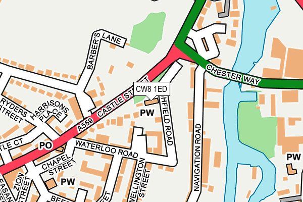 CW8 1ED map - OS OpenMap – Local (Ordnance Survey)