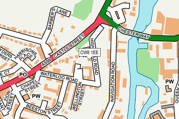 CW8 1EE map - OS OpenMap – Local (Ordnance Survey)
