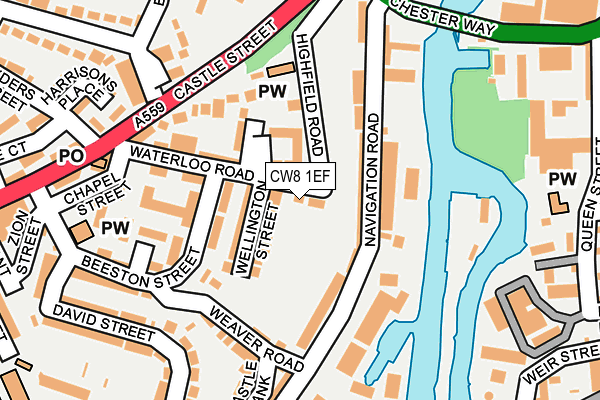 CW8 1EF map - OS OpenMap – Local (Ordnance Survey)