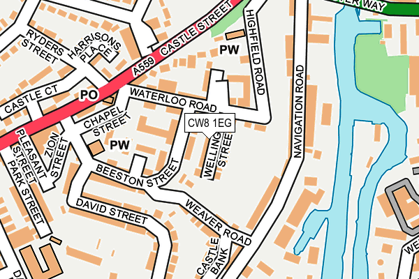 CW8 1EG map - OS OpenMap – Local (Ordnance Survey)
