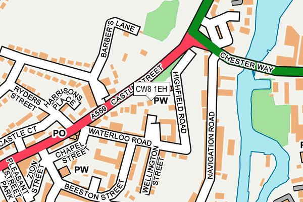 CW8 1EH map - OS OpenMap – Local (Ordnance Survey)