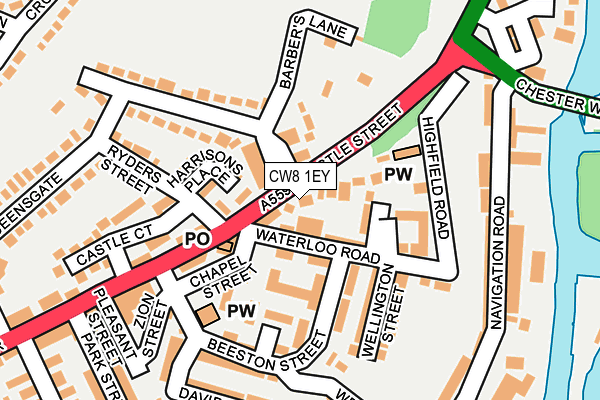 CW8 1EY map - OS OpenMap – Local (Ordnance Survey)