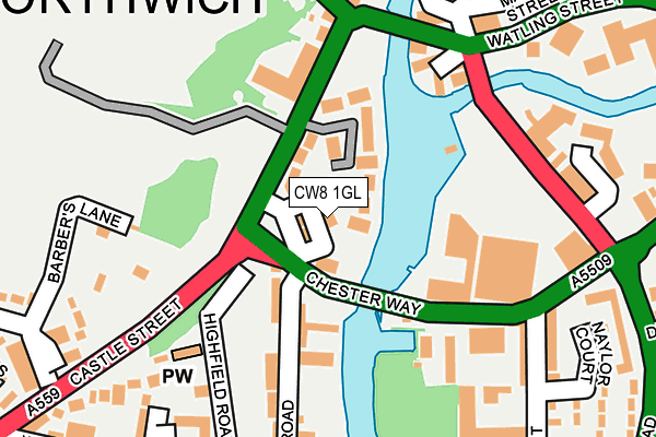 CW8 1GL map - OS OpenMap – Local (Ordnance Survey)
