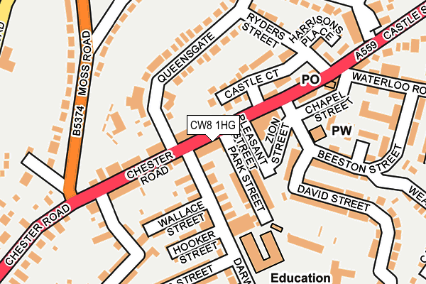 Map of CHESTER ROAD MARKET LTD at local scale