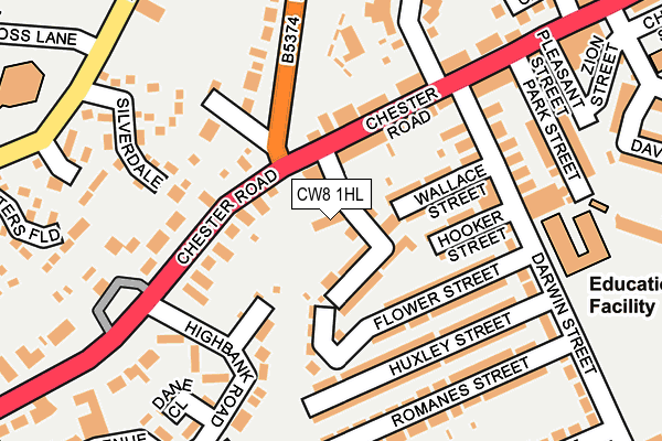CW8 1HL map - OS OpenMap – Local (Ordnance Survey)