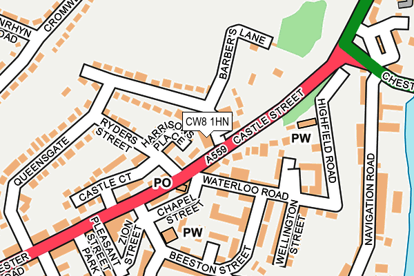 CW8 1HN map - OS OpenMap – Local (Ordnance Survey)