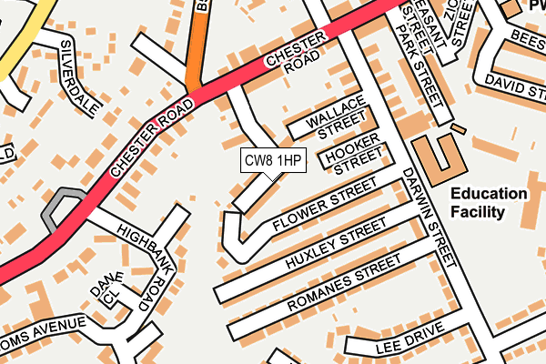 CW8 1HP map - OS OpenMap – Local (Ordnance Survey)