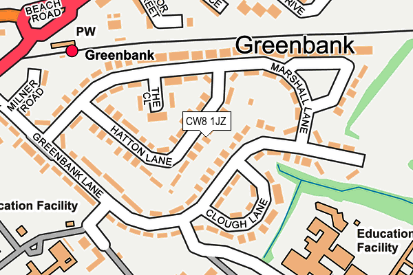 CW8 1JZ map - OS OpenMap – Local (Ordnance Survey)