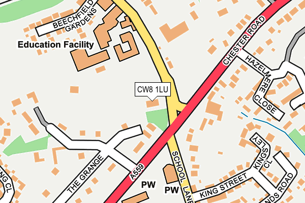 CW8 1LU map - OS OpenMap – Local (Ordnance Survey)
