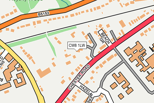 CW8 1LW map - OS OpenMap – Local (Ordnance Survey)