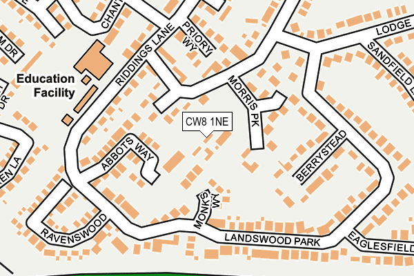 CW8 1NE map - OS OpenMap – Local (Ordnance Survey)