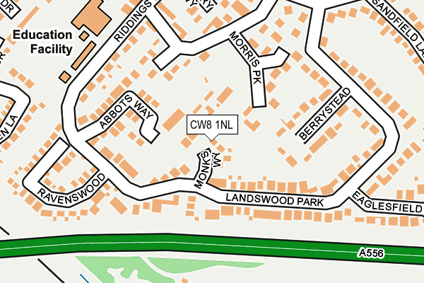 CW8 1NL map - OS OpenMap – Local (Ordnance Survey)