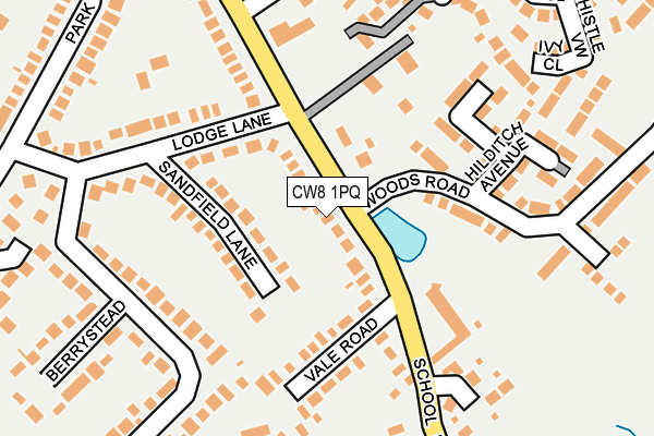 CW8 1PQ map - OS OpenMap – Local (Ordnance Survey)