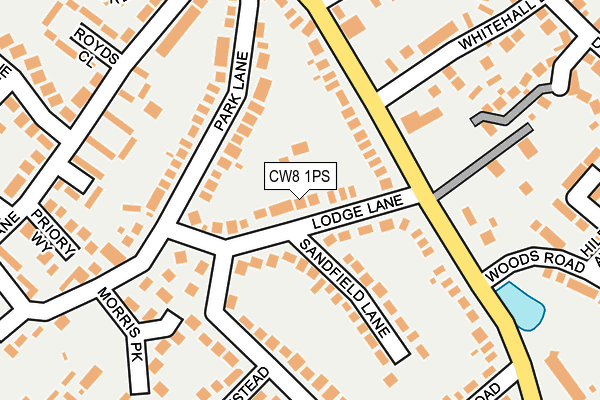 CW8 1PS map - OS OpenMap – Local (Ordnance Survey)