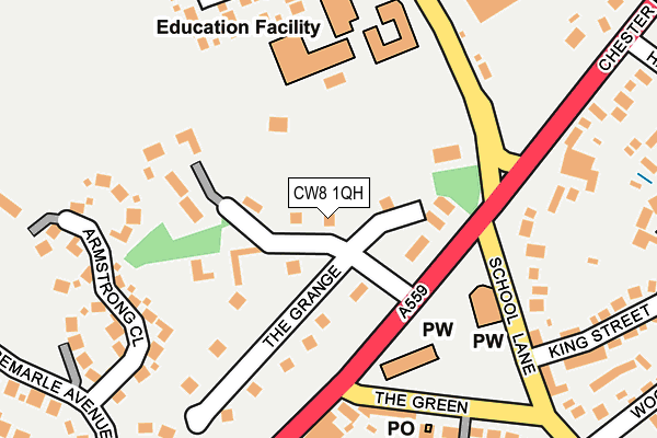 CW8 1QH map - OS OpenMap – Local (Ordnance Survey)