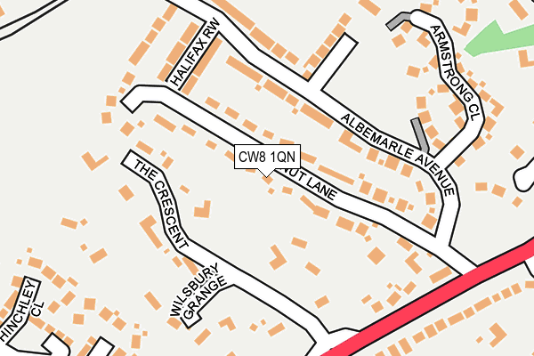 CW8 1QN map - OS OpenMap – Local (Ordnance Survey)