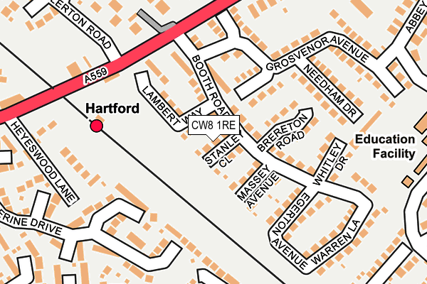 CW8 1RE map - OS OpenMap – Local (Ordnance Survey)