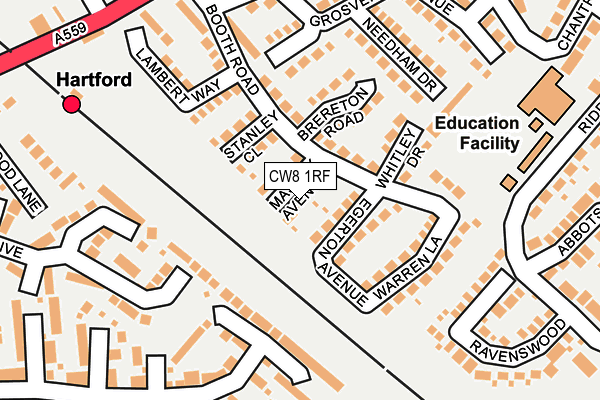 CW8 1RF map - OS OpenMap – Local (Ordnance Survey)