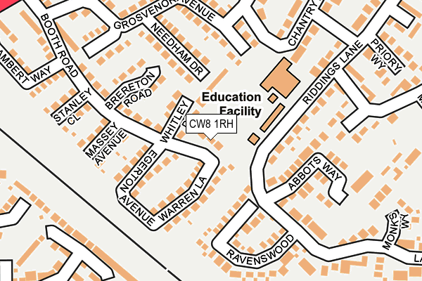 CW8 1RH map - OS OpenMap – Local (Ordnance Survey)