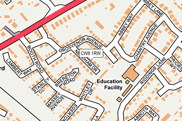 CW8 1RW map - OS OpenMap – Local (Ordnance Survey)