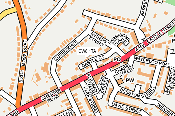CW8 1TA map - OS OpenMap – Local (Ordnance Survey)