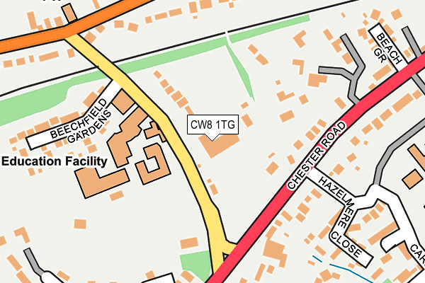 CW8 1TG map - OS OpenMap – Local (Ordnance Survey)