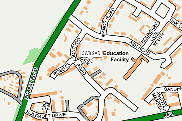 CW8 2AD map - OS OpenMap – Local (Ordnance Survey)