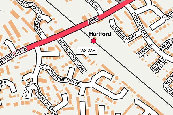 CW8 2AE map - OS OpenMap – Local (Ordnance Survey)