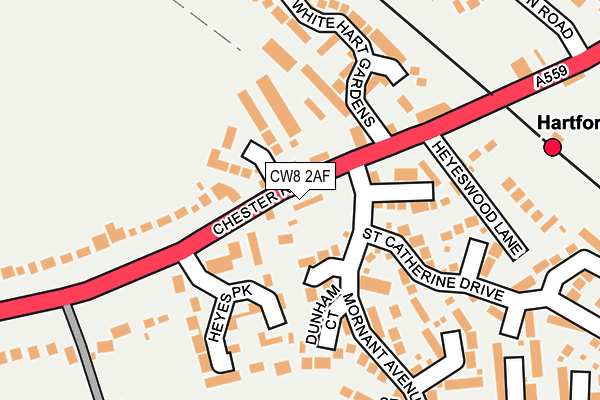 CW8 2AF map - OS OpenMap – Local (Ordnance Survey)