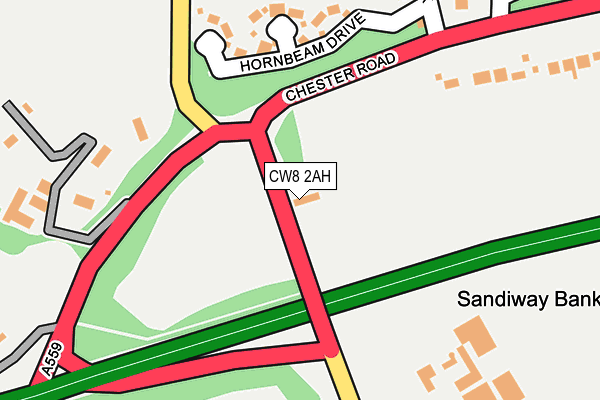 CW8 2AH map - OS OpenMap – Local (Ordnance Survey)