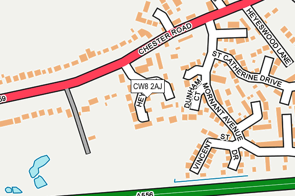 CW8 2AJ map - OS OpenMap – Local (Ordnance Survey)