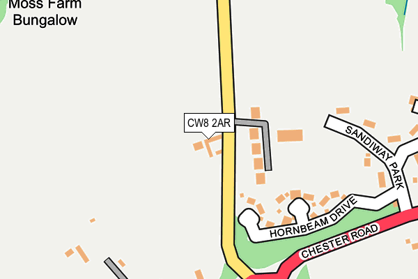 CW8 2AR map - OS OpenMap – Local (Ordnance Survey)