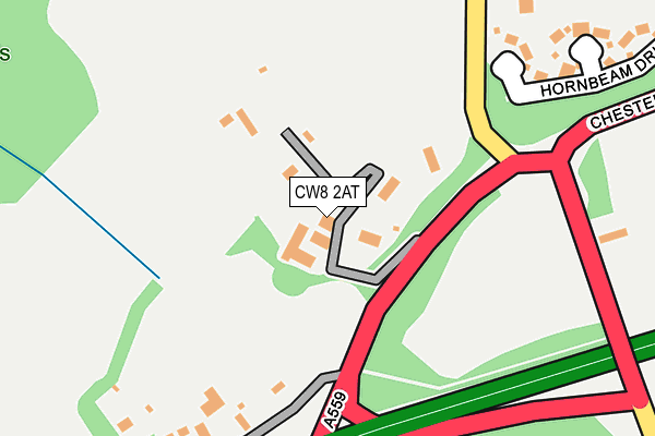 CW8 2AT map - OS OpenMap – Local (Ordnance Survey)