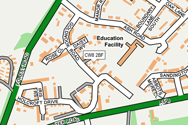 CW8 2BF map - OS OpenMap – Local (Ordnance Survey)