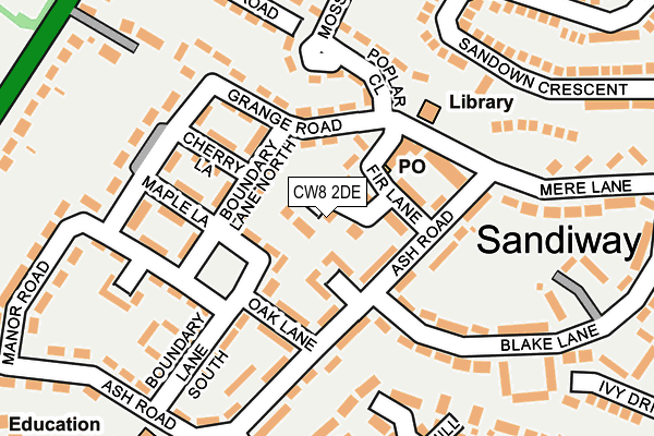 CW8 2DE map - OS OpenMap – Local (Ordnance Survey)