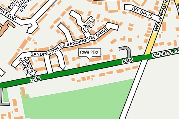 CW8 2DX map - OS OpenMap – Local (Ordnance Survey)