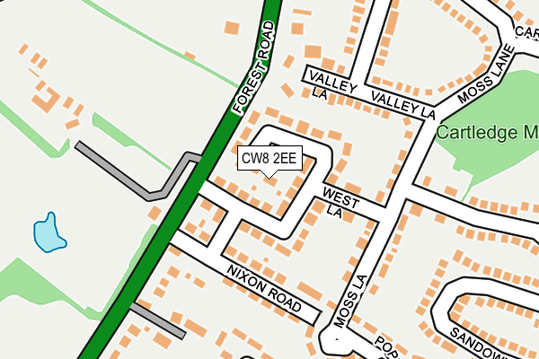 CW8 2EE map - OS OpenMap – Local (Ordnance Survey)