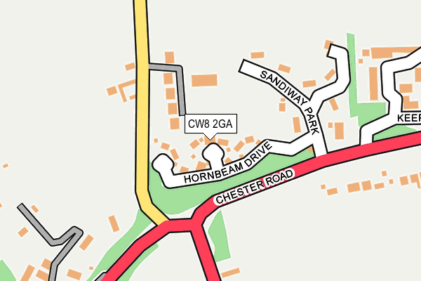 CW8 2GA map - OS OpenMap – Local (Ordnance Survey)