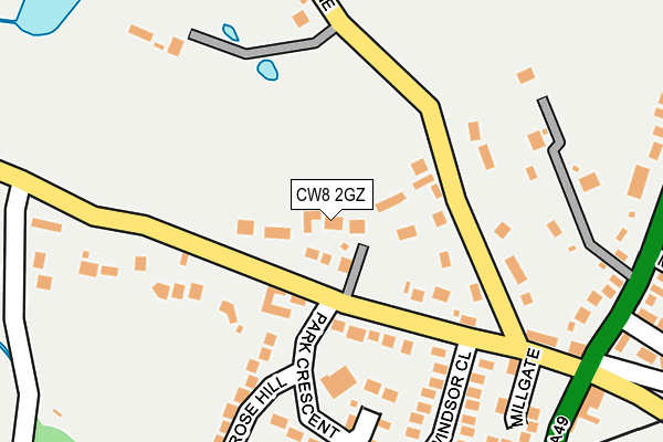 CW8 2GZ map - OS OpenMap – Local (Ordnance Survey)