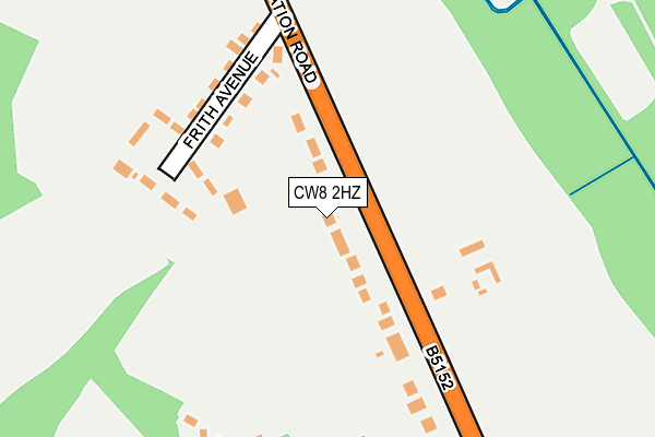 CW8 2HZ map - OS OpenMap – Local (Ordnance Survey)