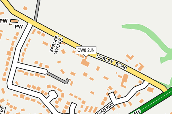 CW8 2JN map - OS OpenMap – Local (Ordnance Survey)