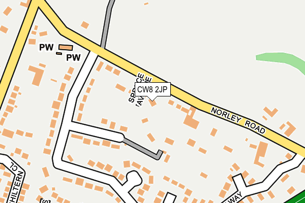 CW8 2JP map - OS OpenMap – Local (Ordnance Survey)