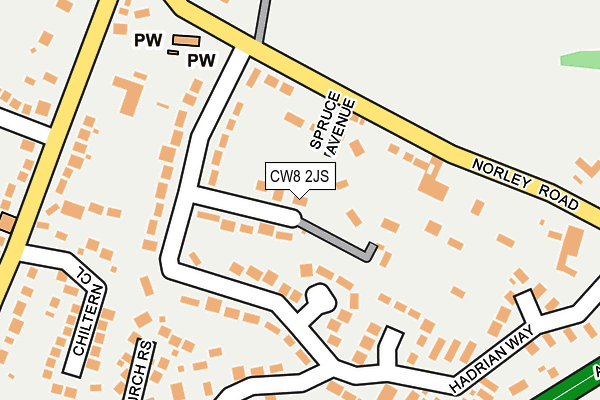 CW8 2JS map - OS OpenMap – Local (Ordnance Survey)