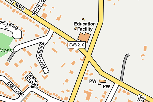 CW8 2JX map - OS OpenMap – Local (Ordnance Survey)