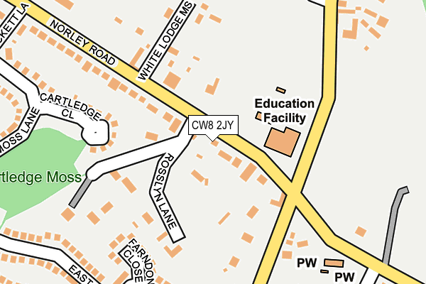 CW8 2JY map - OS OpenMap – Local (Ordnance Survey)