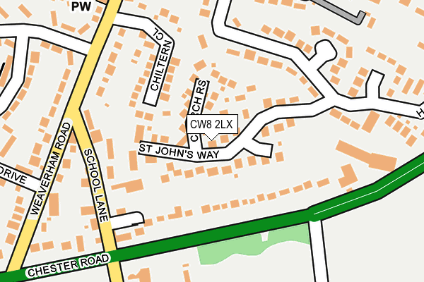 CW8 2LX map - OS OpenMap – Local (Ordnance Survey)